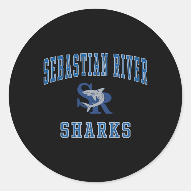 Sebastian River High School Sharks C1 Runder Aufkleber (Vorderseite)