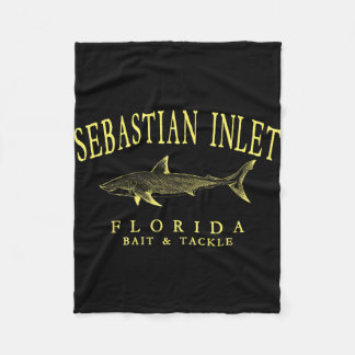 Sebastian-Zufluss Florida-Hai Vintage-Gelb-Kunst Fleecedecke