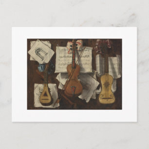 Sebastiano Lazzari Trompe - Geige und Musiknoten Postkarte