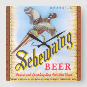 Sebewaing Bier-Quadrat-Wanduhr Quadratische Wanduhr