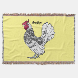Sebright-Huhn Cartoon-Illustration Decke