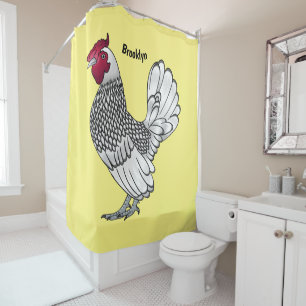 Sebright-Huhn Cartoon-Illustration Duschvorhang