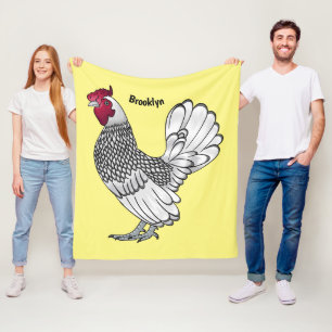 Sebright-Huhn Cartoon-Illustration Fleecedecke