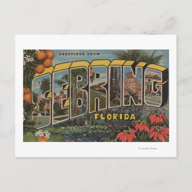Sebring, Florida - Große Buchstabenszenen Postkarte (Vorderseite)