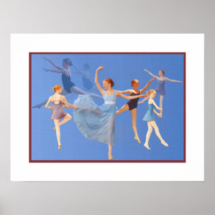 Sechs Ballerina-Tanzen Poster