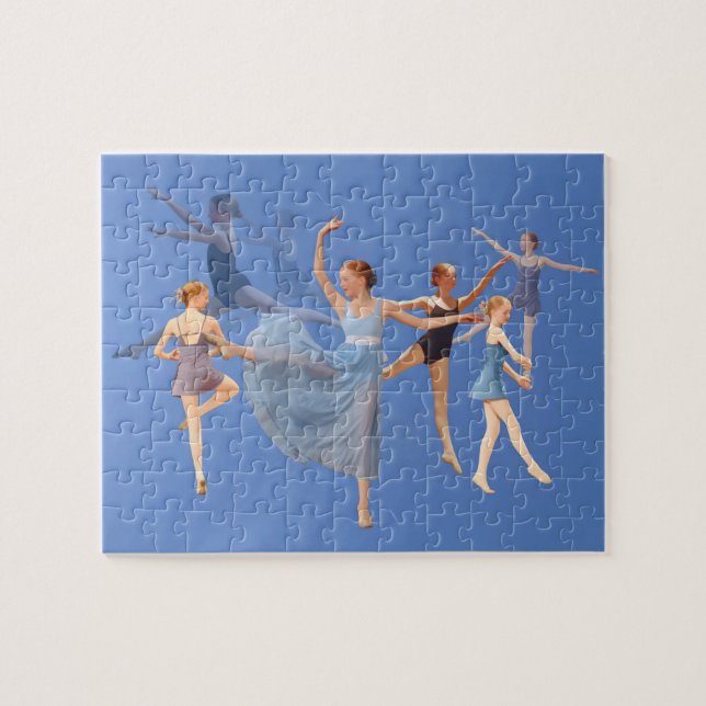 Sechs Ballerinen auf Blau (Horizontal)