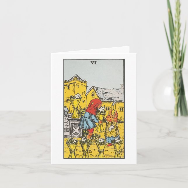 Sechs Becher leere Karte - Rider Waite Smith Tarot (Vorderseite)