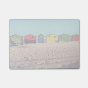 Sechs bunte Strand-Hütte   Cape Town, Südafrika Post-it Klebezettel