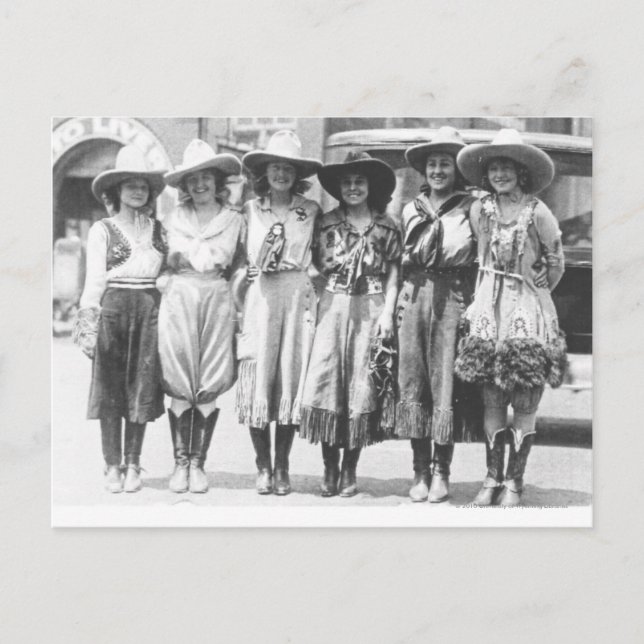 Sechs Cowgirls an Cheyenne Frontier Days. Postkarte (Vorderseite)