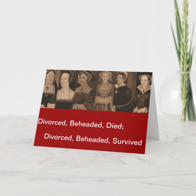 Sechs Ehefrauen Henry VIII Grußkarte Karte (Vorderseite)
