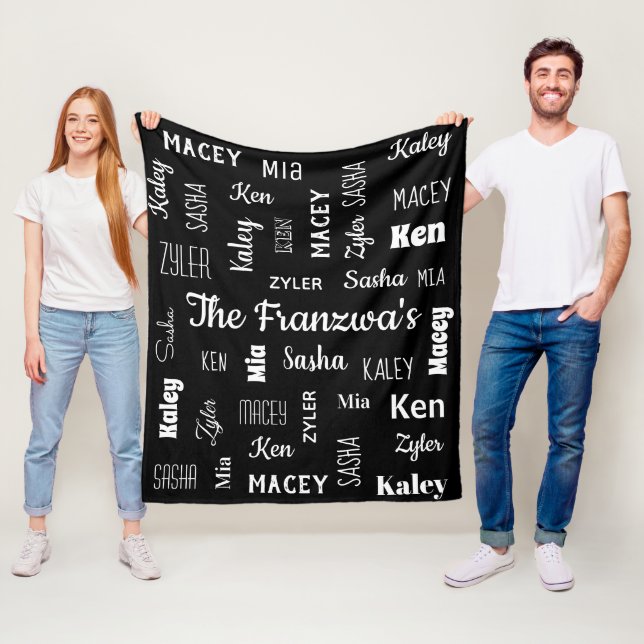 Sechs Familien in Coolen Schriftart Fleecedecke (Beispiel)