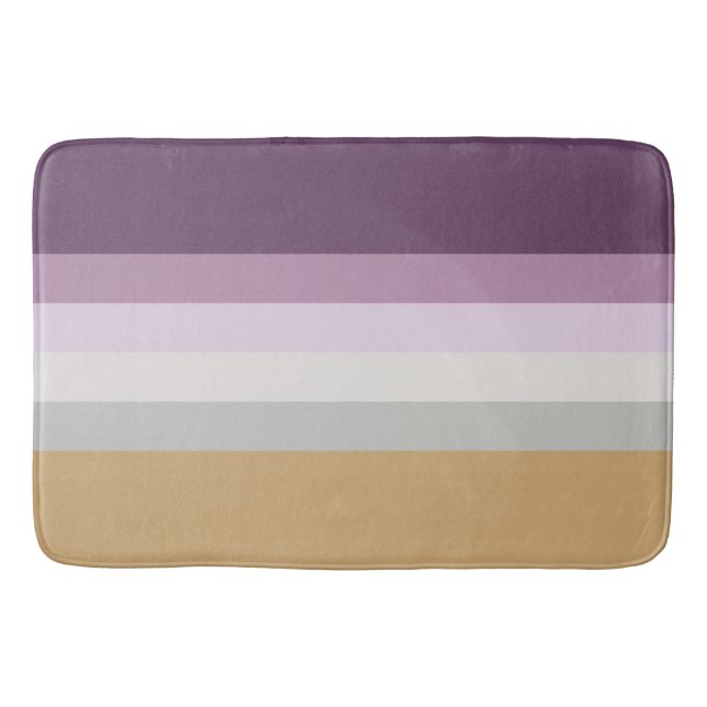 Sechs Farben - Blaues Violett Lila rosa, graugelb Badematte (Vorderseite)