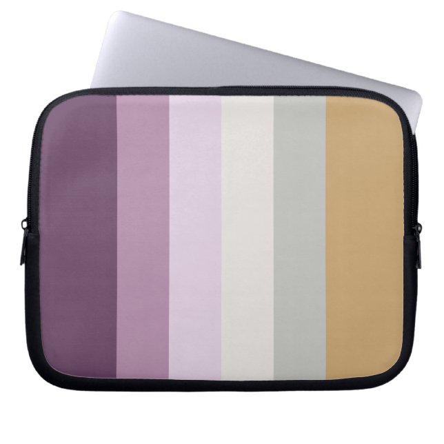 Sechs Farben - Blaues Violett Lila rosa, graugelb Laptopschutzhülle (Vorderseite)