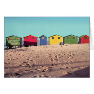 Sechs farbige Strandhütte Kapstadt, Südafrika
