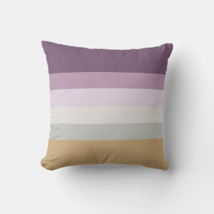 Sechs farbige Streifen - Blau, Lila, rosa, grau, g Kissen