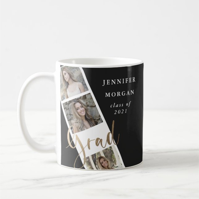 Sechs-Foto-Collage Gold Abschluss Foto Kaffeetasse (Links)