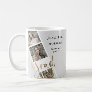 Sechs-Foto-Collage Gold Abschluss Foto Kaffeetasse