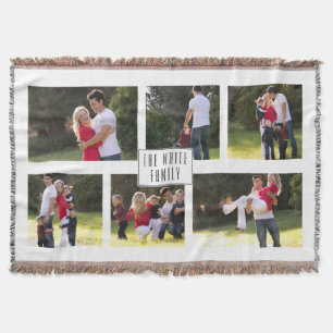 Sechs Foto Collage und Name personalisiert Decke