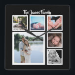 Sechs Foto-Collagen-Schablone Quadratische Wanduhr<br><div class="desc">Sechs Foto-und Text-Schablone. fügen Sie einfach Ihre eigenen Fotografien und Text dieser Maueruhr. hinzu. einfach zu personifizieren. kundengerechte Fotoschablonenuhr von Ricaso - perfekte Geschenkideen</div>