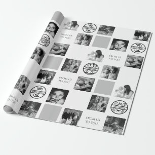 Sechs Foto kundenspezifisch Schwarz und Weiß Geschenkpapier
