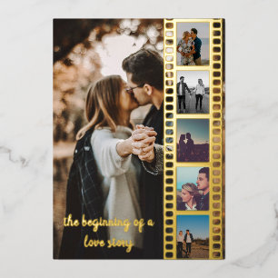 Sechs Fotos Collage Film Save the Date Folieneinladung