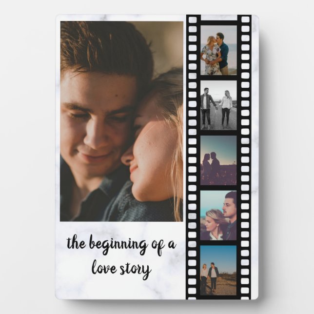 Sechs Fotos Collage Inspirational Save the Date Fotoplatte (Vorderseite)