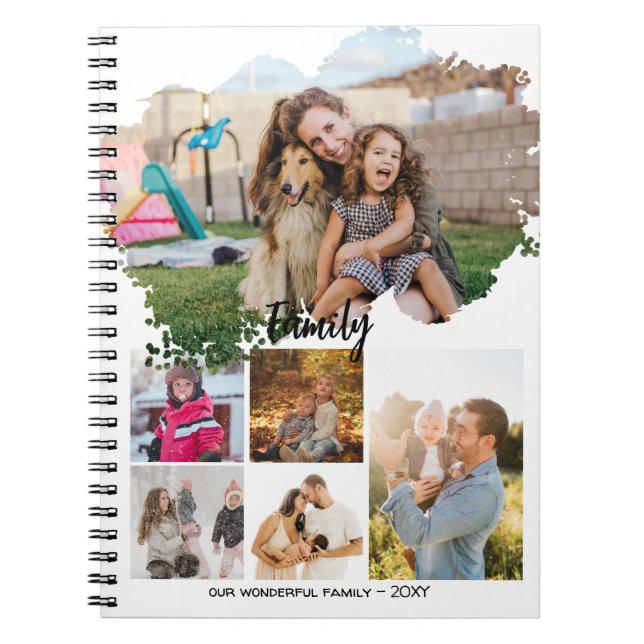 Sechs Fotos Sammeln eines einfachen Frame-Familien Notizblock (Vorderseite)