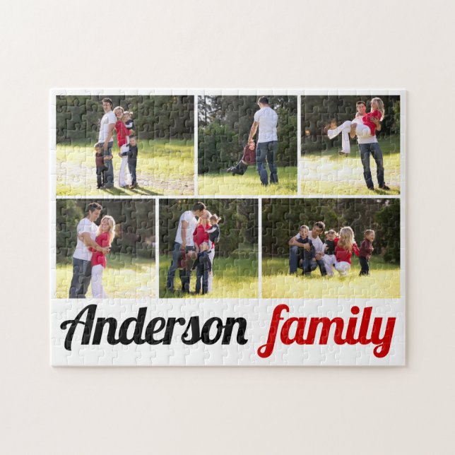 Sechs Fotos und Zusammenstellungen von Familiennam (Horizontal)