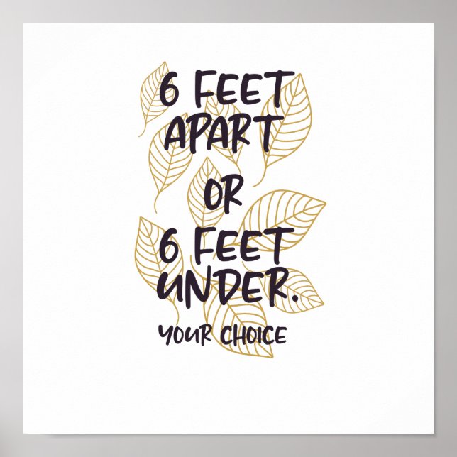 Sechs Fuß ein Teil oder 2 Meter unter Poster (Vorne)