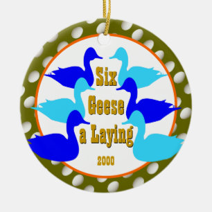 Sechs Gänse a-Lay - Zolljahr Keramik Ornament