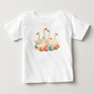 Sechs Gänse im Stilstil, A-Lay Cut-Out Baby T-shirt