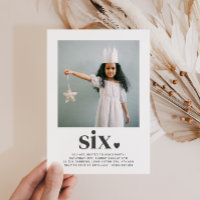 Sechs Herz - Square Foto Geburtstagseinladung