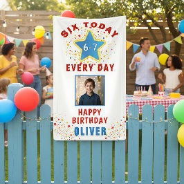 Sechs heute 6 7 jeden Tag Meme-Foto 6. Geburtstag  Banner