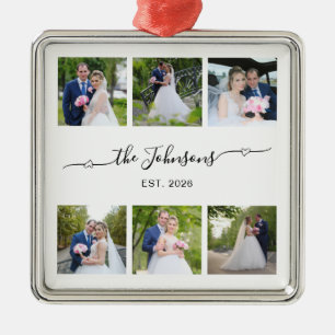 Sechs Hochzeitsfotos Herz Swash Unterschrift Ornament Aus Metall