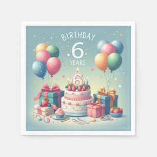 sechs Jahre alter Geburtstag Serviette