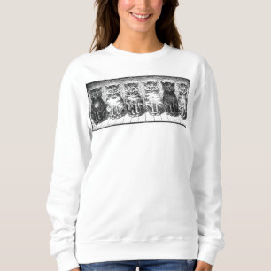 Sechs Katzen warteten gefüttert zu werden Sweatshirt