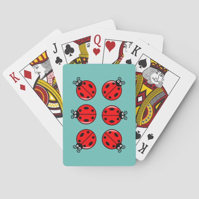 Sechs kleine Ladybugs - Klassische Spielkarten (Rückseite)