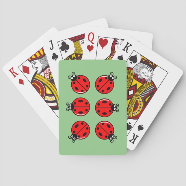 Sechs kleine Ladybugs - Klassische Spielkarten (Rückseite)