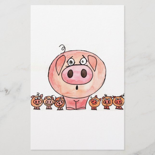 Sechs kleine Schweine Briefpapier (Vorderseite)