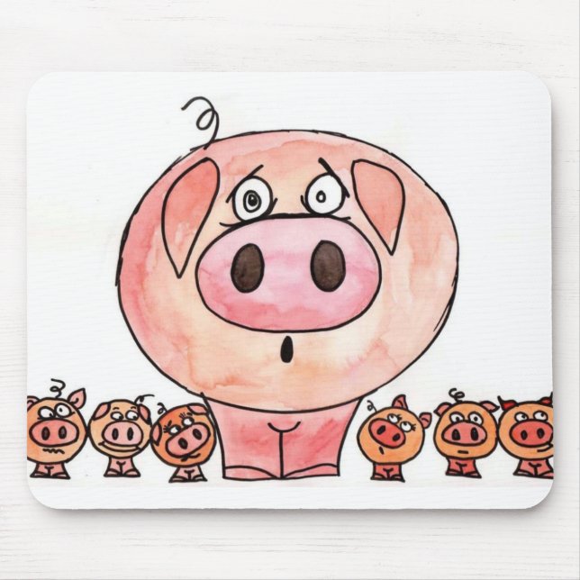 Sechs kleine Schweine Mousepad (Vorne)