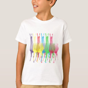 sechs Lamas in sechs Lamafarben T-Shirt