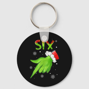 Sechs lustige sechs sieben 6 7 Meme Santa Weihnach Schlüsselanhänger