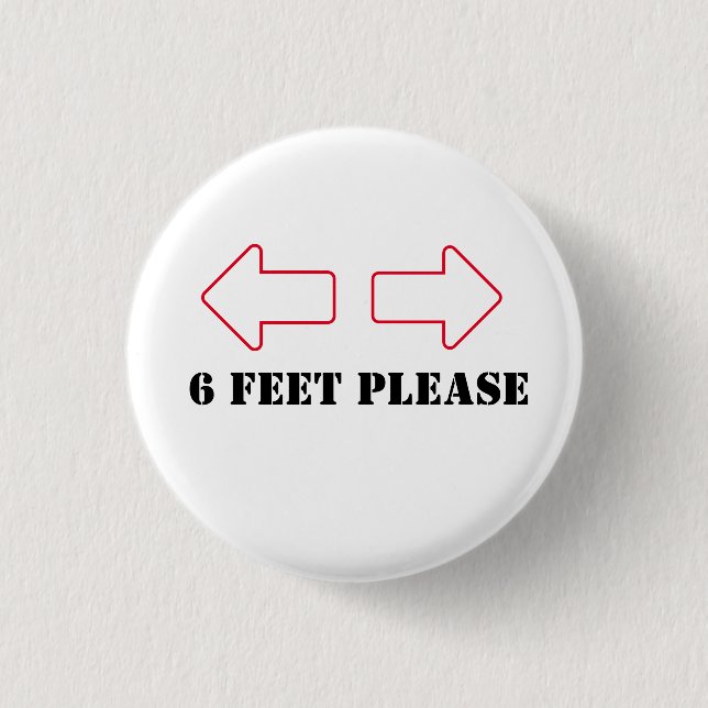 Sechs Meter bitte Taste für soziale Distanz Button (Vorderseite)