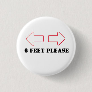 Sechs Meter bitte Taste für soziale Distanz Button