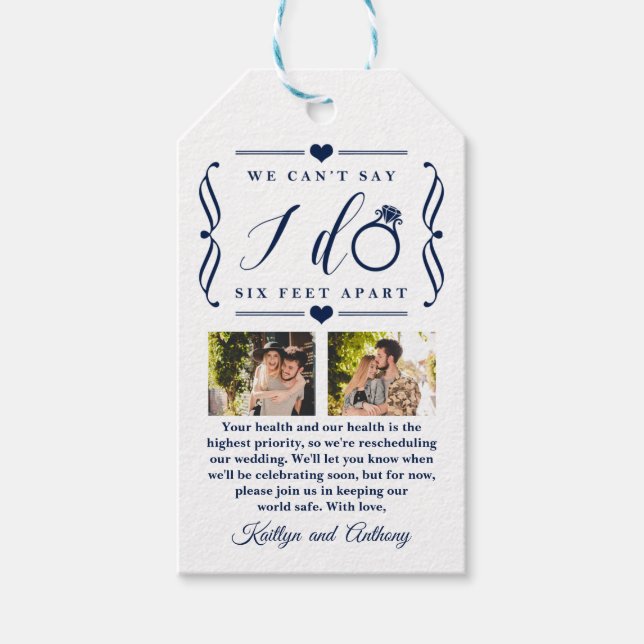 Sechs Meter später Hochzeitstag Geschenkanhänger (Vorderseite)