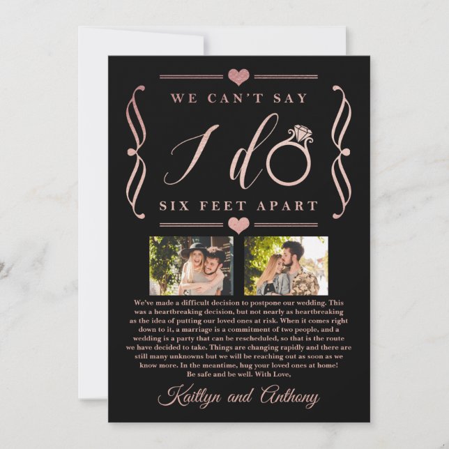 Sechs Meter später Hochzeitstag Save The Date (Vorderseite)