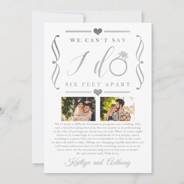 Sechs Meter später Hochzeitstag Save The Date (Vorderseite)