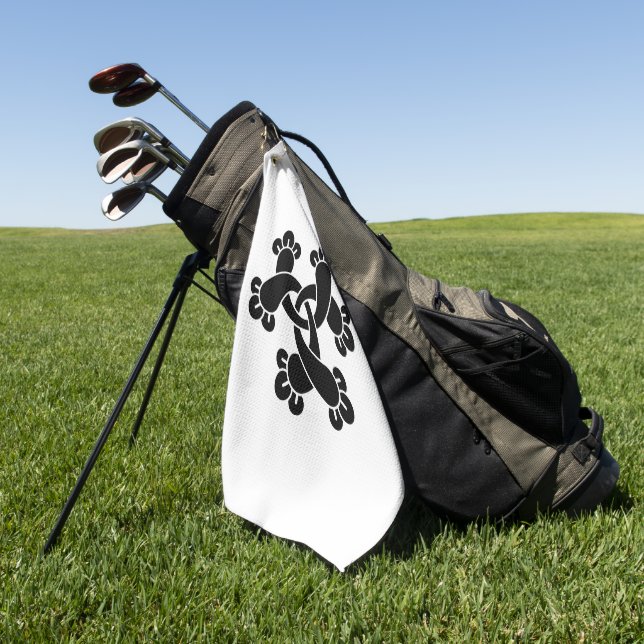Sechs miteinander verschließbare Nelken Golfhandtuch (Gras)