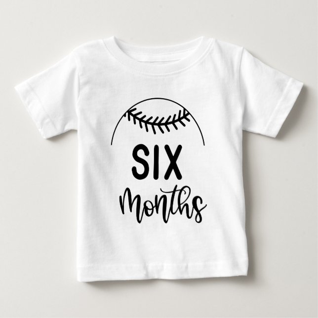 Sechs Monate Baseball Baby Milestone - Baby T-shirt (Vorderseite)