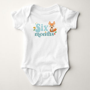 Sechs Monate Milestone Blue Baby Bodysuit Strampler